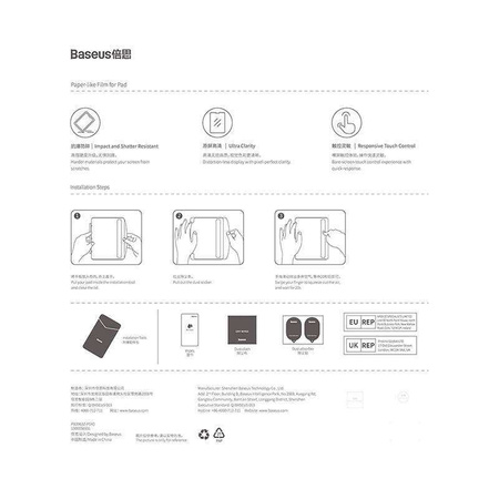 Gehärtetes Glas IPAD 10.2 2019 / 2020 / 2021 Tempered Glass Baseus Clear