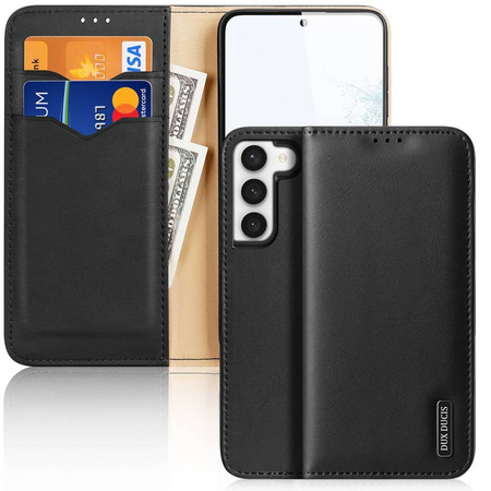 DUX DUCIS Hivo - skórzane etui portfelik do Samsung Galaxy S23 Plus czarne