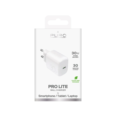 Puro PROLITE 30W USB-C Wandladegerät - Weiß