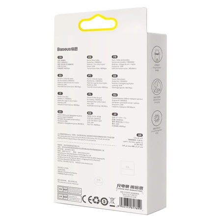 Baseus Glimmer Series kabel do szybkiego ładowania USB-C - Lightning 480Mb/s PD 20W 1m biały