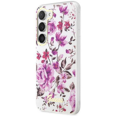 Guess GUHCS23MHCFWST S23+ S916 weiß/weißer Hartschalenkoffer Flower Collection