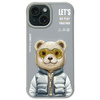 Nimmy etui iPhone 15 6.1" szary/gray      Cool&Cute 2.0 Bear
