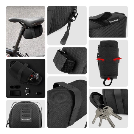 Wozinsky torba rowerowa pod siodełko 0,6 L czarny (WBB8BK black)