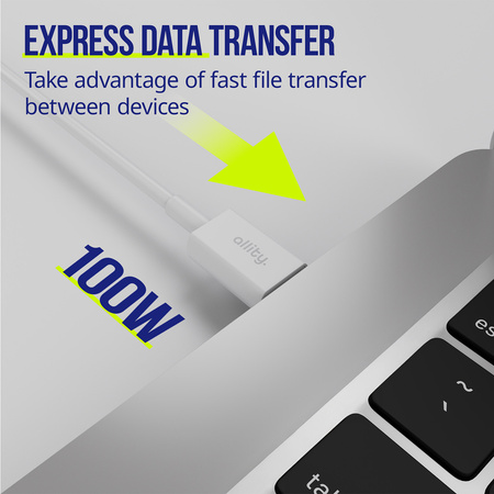 Allity kabel AUC-03 USB-C - USB-C 1,0 m 100W biały