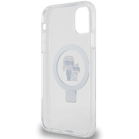 Karl Lagerfeld KLHMN61HMRSKCH iPhone 11 / Xr 6.1&quot; white/white hardcase Ring Stand Karl&amp;Choupette MagSafe