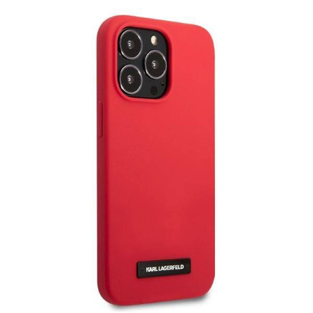 Original Case IPHONE 13 PRO Karl Lagerfeld Hardcase Silicone Plaque red