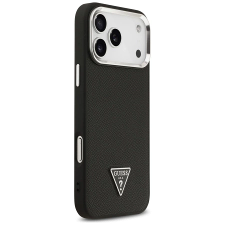 Guess Grained Triangle Logo MagSafe case for iPhone 17 Pro Max - black