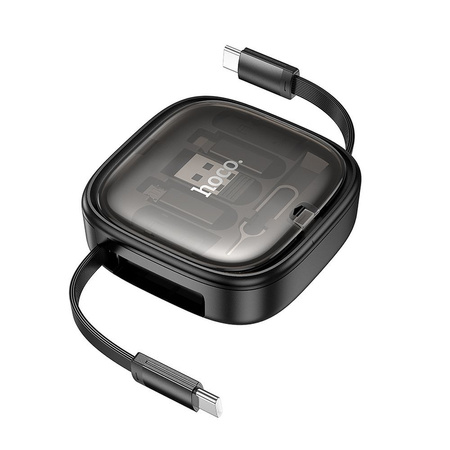 HOCO kabel All-in-one zwijany w zestawie z wymiennymi końcówkami PD 3A 60W U140 0,95 m czarny