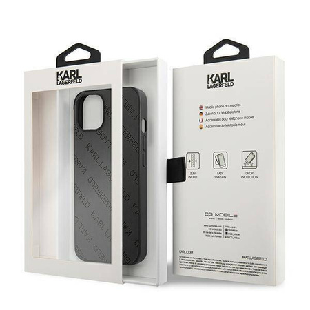 Oryginalne Etui IPHONE 13 MINI Karl Lagerfeld Hardcase Perforated Allover (KLHCP13SPTLK) czarne