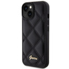 Guess nakładka do iPhone 15 6,1" GUHCP15SPSQSQSK czarna HC PU Quilted Metal Logo