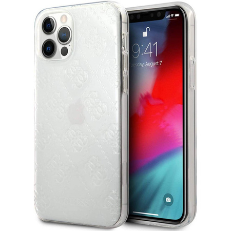Guess GUHCP12M3D4GTR iPhone 12/12 Pro 6,1" transparent hardcase 4G 3D Pattern Collection