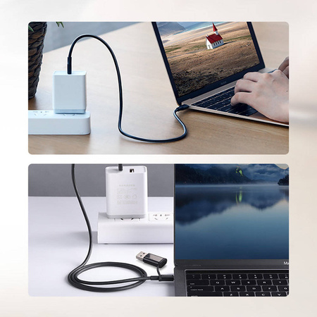 Ugreen kabel USB Typ C do ładowania i transferu danych 3A 1,5m czarny (US286)