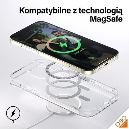 Etui PanzerGlass HardCase z MagSafe z D3O i certyfikatem Military Grade na iPhone 15 Plus / 14 Plus - przezroczyste