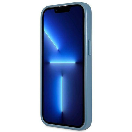Schutzhülle IPHONE 13 PRO Guess Hardcase 4G Triangle Logo Cardslot (GUHCP13LP4TPB) blau