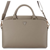 Tasche LAPTOP 15" Guess Grained Zipper Pocket Triangle Logo braun