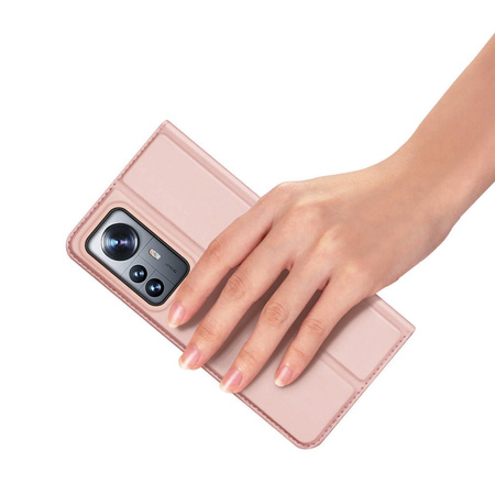 Etui XIAOMI 12 PRO z Klapką Eko Skóra Dux Ducis Skin Leather jasny róż