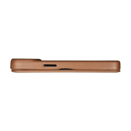 iCarer CE Premium Leather Folio Case skórzane etui iPhone 14 Pro z klapką magnetyczne MagSafe brązowy (WMI14220714-BN)