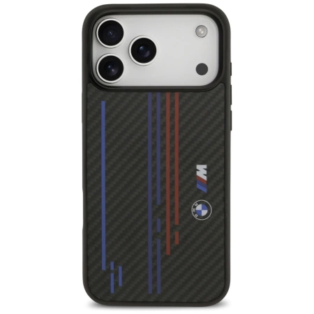 BMW M Kevlar Lines & Logo MagSafe Case für iPhone 17 Pro Max – Schwarz
