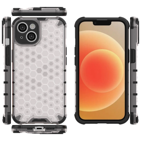 Honeycomb case for iPhone 14 armored hybrid cover black