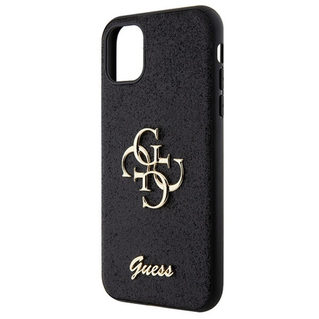 Original Handyhülle IPHONE 11 / XR Guess Hardcase Glitter Script Big 4G (GUHCN61HG4SGK) schwarz