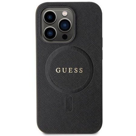 Original Case IPHONE 14 PRO Guess Hardcase Saffiano MagSafe (GUHMP14LPSAHMCK) black