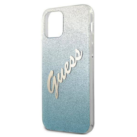 Guess Glitter Gradient Script - Etui iPhone 12 Pro Max (niebieski)