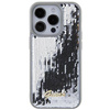 Guess Pailletten-Schriftzug-Metallgehäuse für iPhone 15 Pro Max – Silber