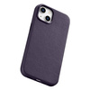 iCarer Case Leather pokrowiec etui z naturalnej skóry do iPhone 14 Plus ciemnofioletowy (kompatybilne z MagSafe)