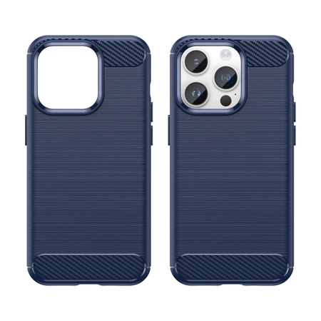 Carbon Case für iPhone 14 Pro Max flexible Gel-Rückseite blau