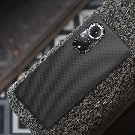 Nillkin Super Frosted Shield gehärtete Gehäuseabdeckung + Ständer Honor 50 Pro schwarz