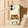 Nimmy etui iPhone 16 6.1" khaki Big Eyed  Pet 2.0 Cat