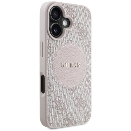 Original Case IPHONE 16 Guess 4G Circle Classic Logo MagSafe pink