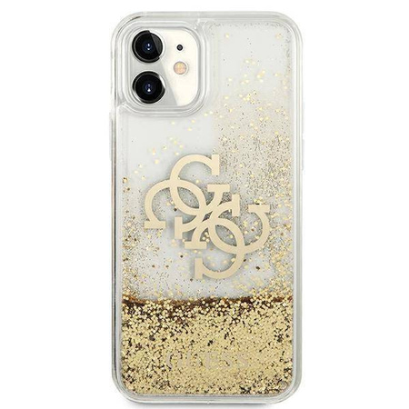 Original Handyhülle IPHONE 11 Guess Hardcase 4G Big Liquid Glitter (GUHCN61LG4GGO) gold