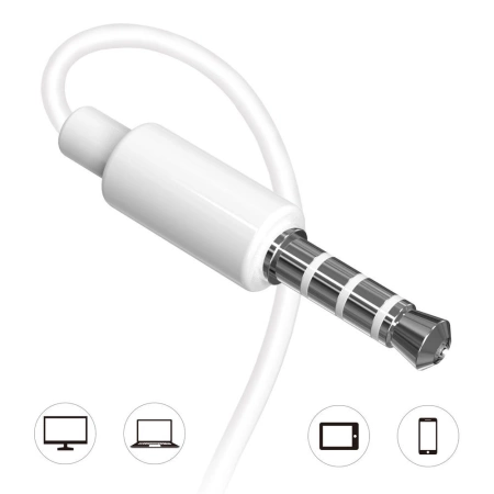 Dudao douszne przewodowe słuchawki mini jack 3.5mm zestaw słuchawkowy biały (X10S white)