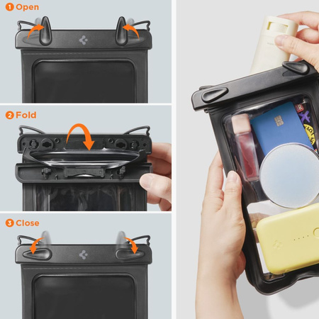 Spigen A603 Universal Waterproof Case - Etui wodoodporne do smartfonów do 6.9" (Black)