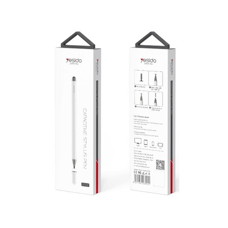 Yesido Pasywny Rysik (Stylus Pen) ST02 2w1, WHITE / BIAŁY