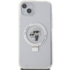 Original Handyhülle IPHONE 15 PLUS / 14 PLUS Karl Lagerfeld Hardcase Ring Stand Karl&Choupettte MagSafe weiß