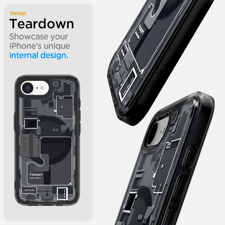 SPIGEN futerał ULTRA HYBRID MAG kompatybilny z MagSafe do IPHONE 16E 2025 zero one black