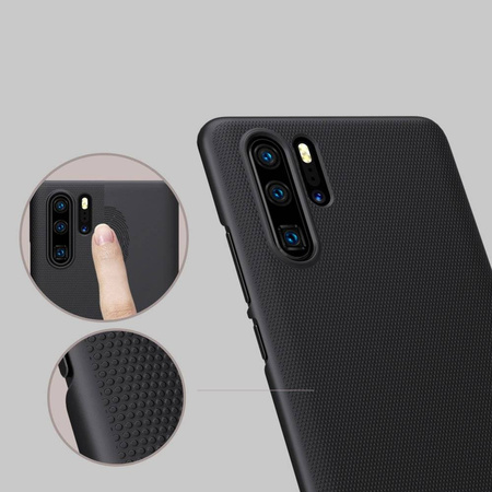 Nillkin Super Frosted Shield wzmocnione etui pokrowiec + podstawka Huawei P30 Pro czarny