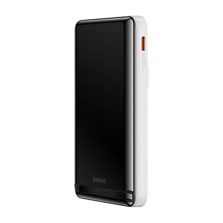 Baseus Magnetic Bracket powerbank z bezprzewodowym ładowaniem MagSafe 10000mAh 20W Overseas Edition biały (PPCX000202) + kabel USB Typ C Baseus Xiaobai Series 60W 0,5m