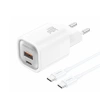FONENG wall charger EU71 PD 30W 1xUSB-C + 1xUSB QC3.0 + cable USB-C - USB-C White