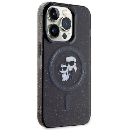 Karl Lagerfeld Karl&amp;Choupette Glitter MagSafe case for iPhone 15 Pro - black
