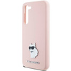 Oryginalne Etui KARL LAGERFELD hardcase Silicone Choupette Metal Pin KLHCS24MSMHCNPP do Samsung Galaxy S24 Plus różowy
