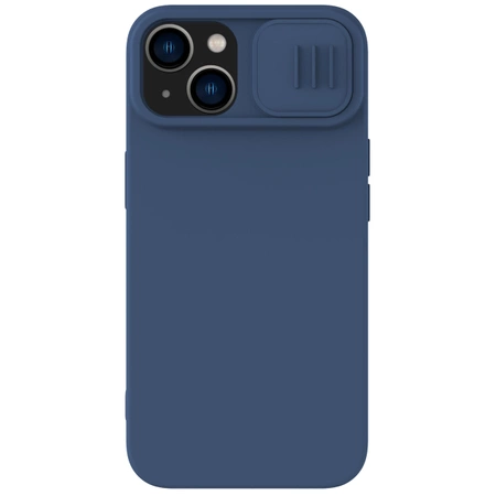 Silikonowe etui Nillkin CamShield Silky Silicone Case do iPhone 15 Plus z osłoną na aparat - ciemnoniebieskie