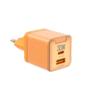 JELLICO Netz-Ladegerät EU55 GaN PD 33W 1xUSB-C + 1xUSB QC3.0 orange
