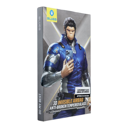 Szkło Hartowane 5D Mr. Monkey Glass - Apple iPhone 15 Pro Max czarny (Airbag Anti-broken)