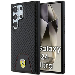Oryginalne Etui FERRARI hardcase Carbon Stitched Bottom FEHCS24LN3PUK do Samsung Galaxy S24 Ultra Czarny