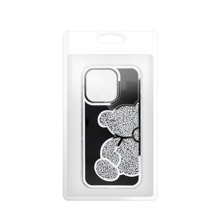Futerał TEDDY BEAR do IPHONE 15 srebrny