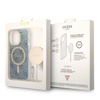 Guess Bundle Pack MagSafe 4G - Zestaw etui + ładowarka MagSafe iPhone 14 Pro Max (niebieski/złoty)