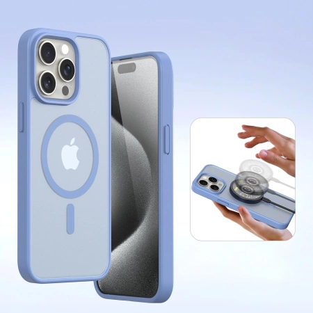 Dux Ducis Lawa Lederhülle für iPhone 15 Pro - Blau